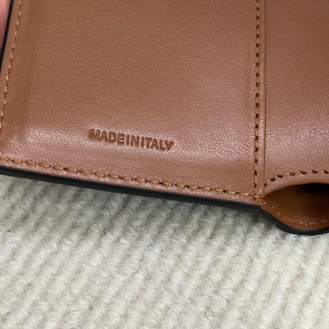 Celine FINE STRAP WALLET NINO IN TRIOMPHE CANVAS AND LAMBSKIN 10M962 TAN