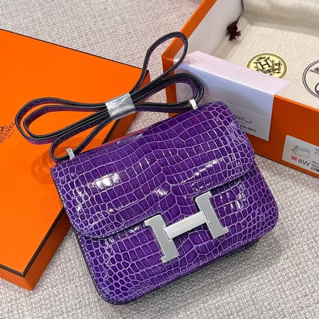 Hermes Constance Bag Nile crocodile leather 2701 Purple