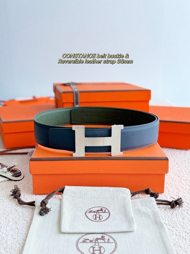 Hermes Epsom calfskin double-sided leather belt 65989