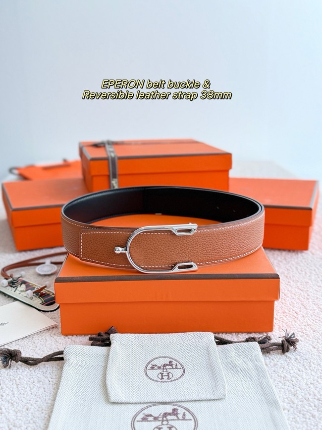 Hermes Swift calfskin double-sided leather belt 66021