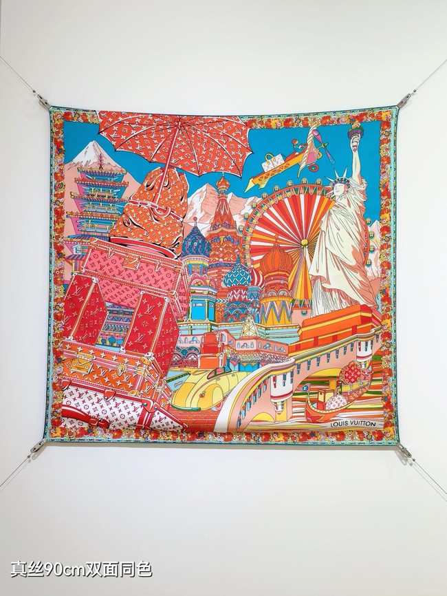 Louis Vuitton Square Scarf Silk Jacquard XT279